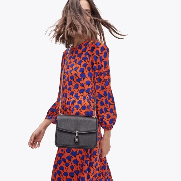 Kate Spade Black Locket Large Flap Shoulder Bag - Picture 3 of 10